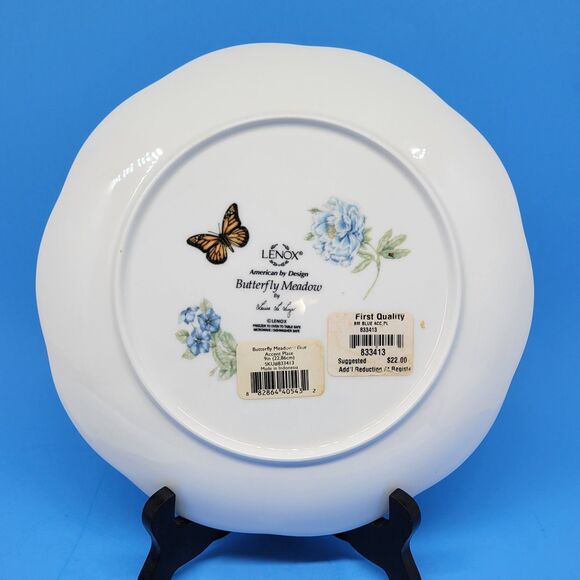 Lenox Butterfly Meadow Luncheon  Plates Scalloped Rim 9" First Quality  Set of 2 - Picture 8 of 12